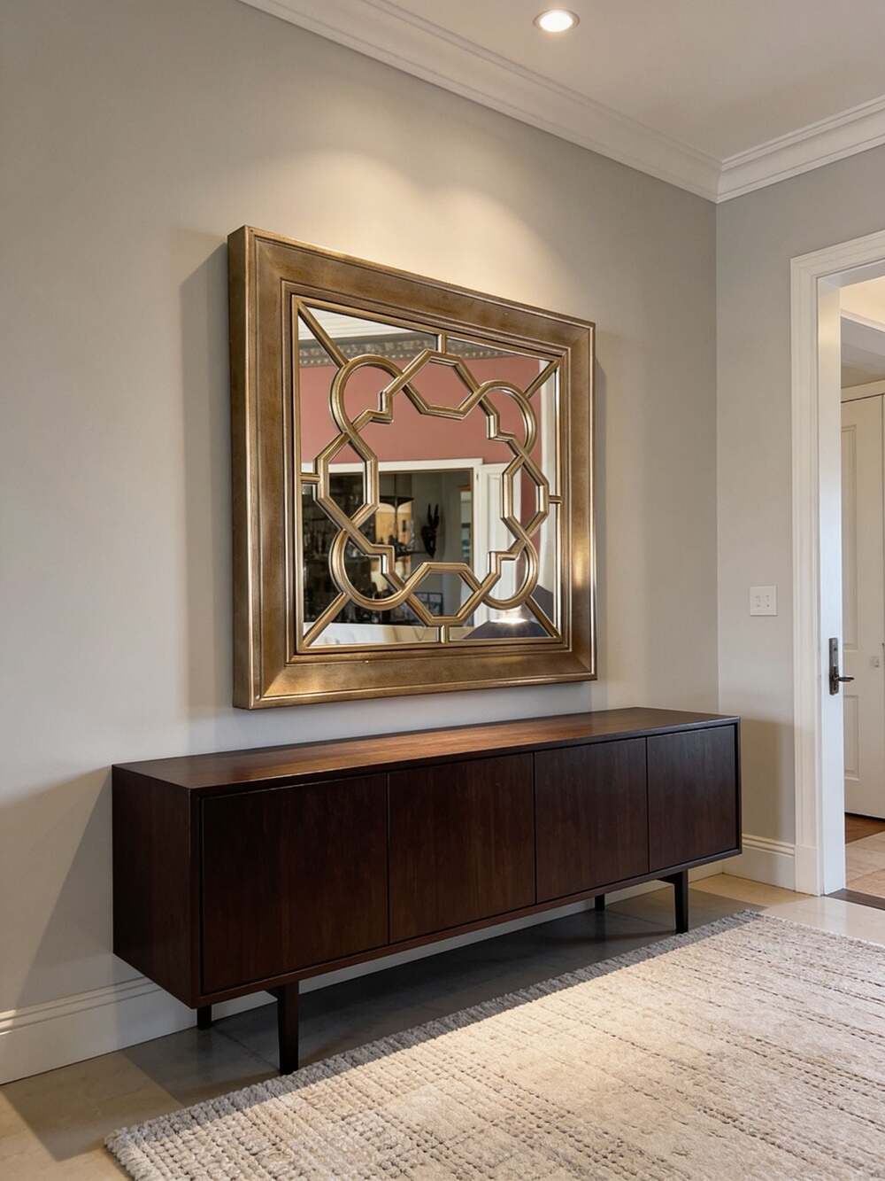 Uttermost Piazzale Antique Gold Square Geometric Wall Mirror